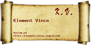 Klement Vince névjegykártya