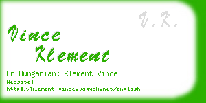 vince klement business card